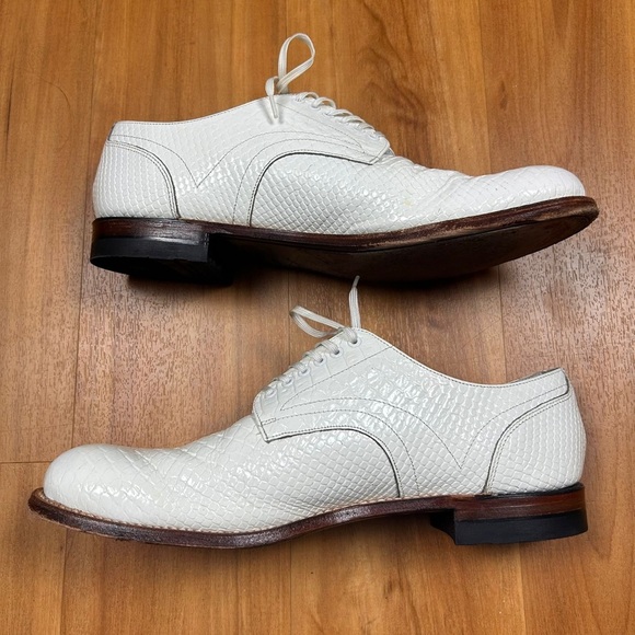 Stacy Adams Shoes White Leather Tag Size 11D - Picture 8 of 11